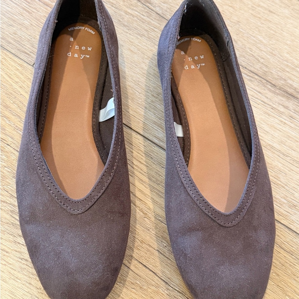 a new day Brown Suede Slip-On Ballet Flats